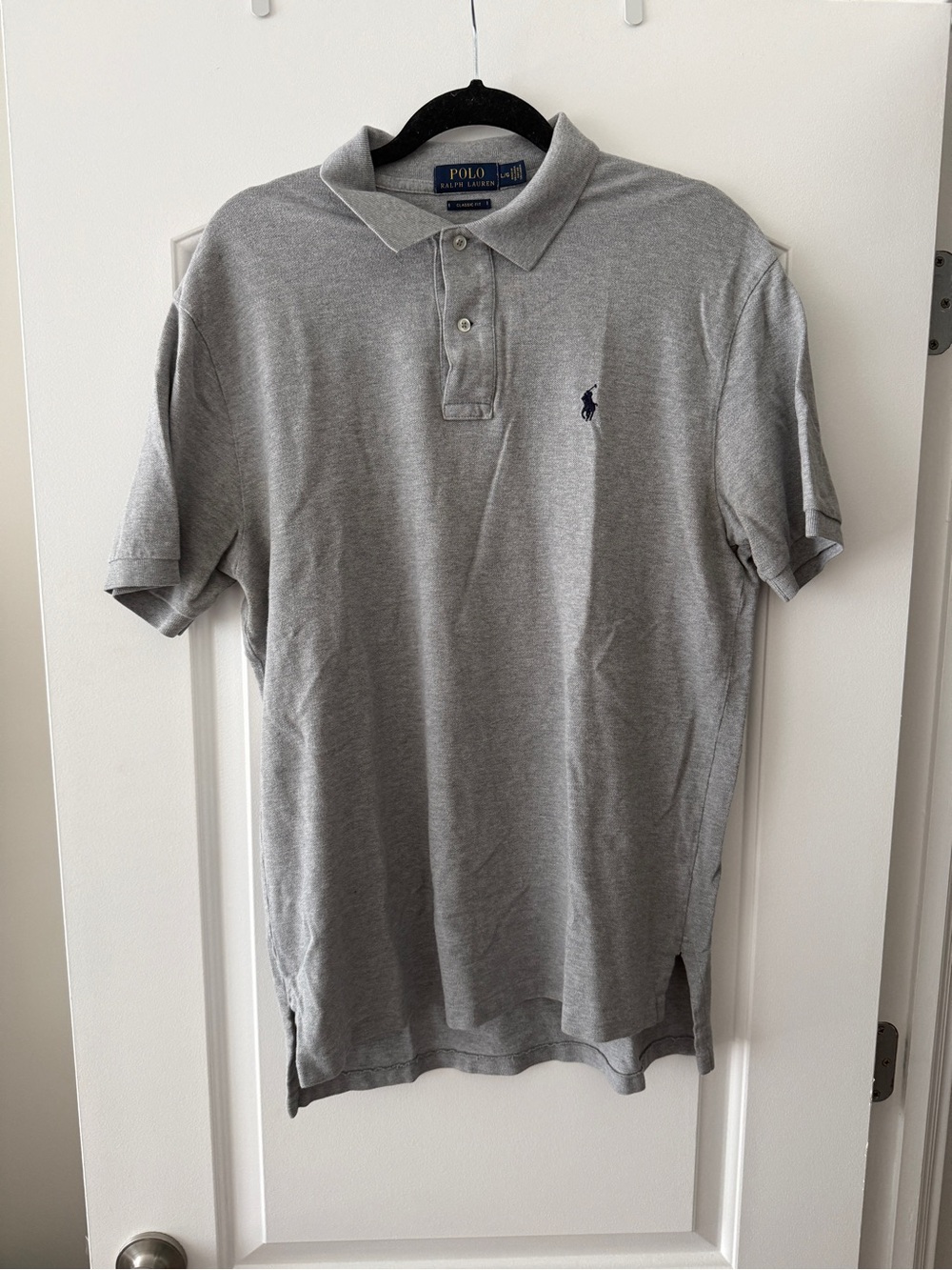 Polo by Ralph Lauren Men's Light Gray Polo with Navy Pony